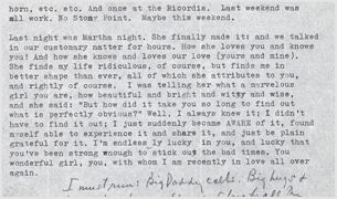 Correspondence from Leonard Bernstein to his wife, Felicia 