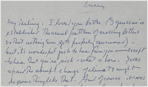 Correspondence from Leonard Bernstein to his wife, Felicia 