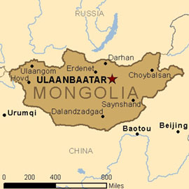 Map - Mongolia