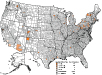 Silicosis: Age-adjusted death rates by county, U.S. residents age 15 and over, 1995–2004