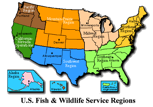 Click On A Region For Region-Specific Fish & Wildlife Journal entries