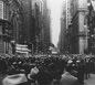 On the day of book burnings in Germany, massive crowds march from New York's Madison Square Garden to protest Nazi oppression and anti-Jewish persecution. New York City, United States, May 10, 1933.