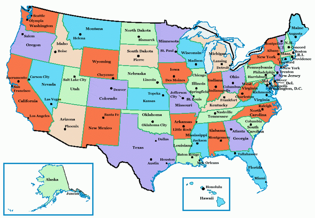 U.S. Map. Text list of states available at bottom of page