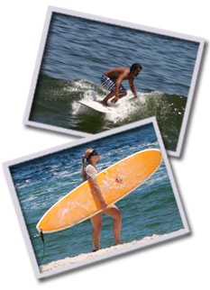 Photos: Surfer Riding the Waves in Belmar; Surfer Carrying Yellow Surf Board on Beach in Belmar