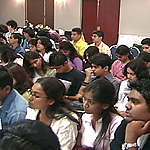 Some of the students during an orientation presentation
