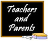 icon: blackboard reading, "Teachers and Parents"