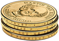 Edge lettering on presidential $1 coin