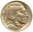 Front of the Indian Head nickel depicting a male native American