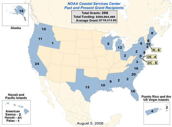 Past and Present Grant Recipients by State