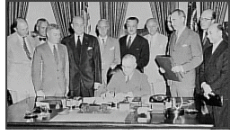 President Harry S. Truman signing the North Atlantic Treaty