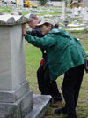 Instructor Fran Gale looks at deterioration issues with participant James Johnson.(Mary Striegel)