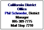 Office of District Operations
Camarillo District Office
Tom Dunaway, District Manager
805-389-7775
Mail Stop 7210