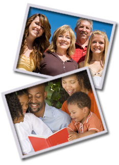 Picture of family and Picture of young family