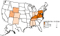 Coal workers’ pneumoconiosis: Age-adjusted death rates by state, U.S. residents age 15 and over, 1995–2004