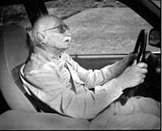 picture of an older adult driving