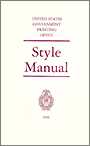 Cover of the 2000 U.S. Government Printing Office Style Manual.