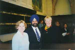 Chair Dominguez with Gurbax Malhi, a committee member, and Judi Longfield, committee Chair