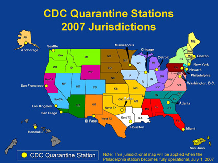 Map of Quarantine Stations and Jurisdictions