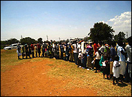 Photo: Long queues at the medical camp