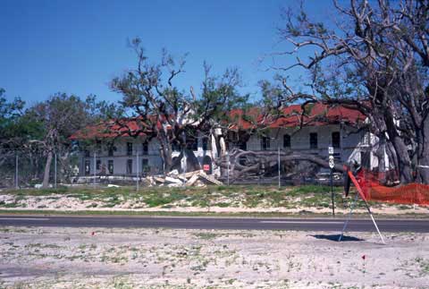 Photo of Veterans Administration Hospital, Gulfport, MS after Hurricane Katrina.