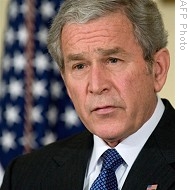 President George W. Bush makes statement on automaker bailout plan at the White House, 19 Dec 2008