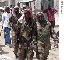 Islamic Court Militiamen in Somalia patrol the streets of Mogadishu