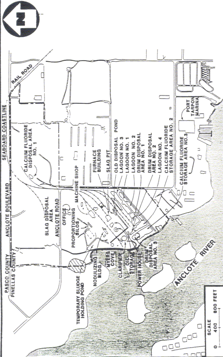 Site Layout of Ponds and Lagoons at Stauffer Chemical Company
