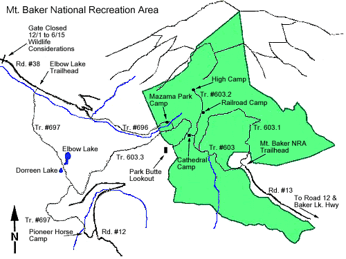 [Image]: Map of Mt. Baker National Recreation Area