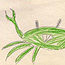 Kid's drawing of a green crab