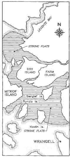 Stikine Flats lie at the mouth of the Stikine River (map).