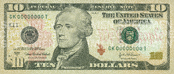 Front of $10 Bill