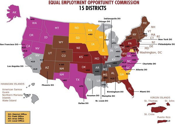 Map of EEOC Field Offices