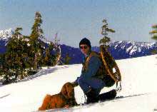 Snowshoeing in the winter alpine