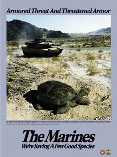 poster showing Marines and desert tortoise