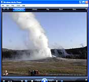 View of the Old Faithful Erupting.