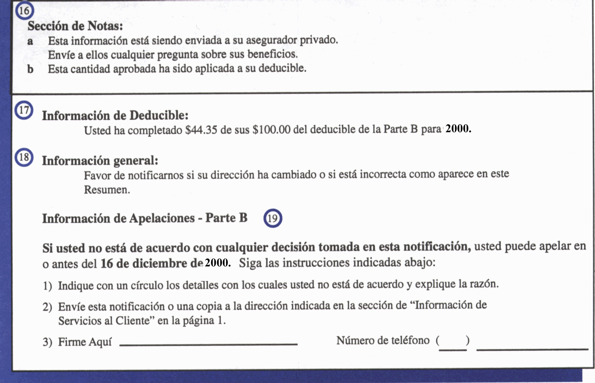 Imagen del fondo de un ejemplo de un Resumen de Medicare