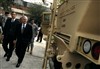 Defense Secretary Robert M. Gates looks at the different variations of MRAPs being produced during a visit to the Space and Naval Warfare Systems Center in Charleston, S.C., Jan. 18, 2008.  