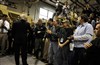 Defense Secretary Robert M. Gates thanks workers at the vehicle integration facility for all their hard work in producing MRAPs in Charleston, S.C., Jan. 18, 2008. 
