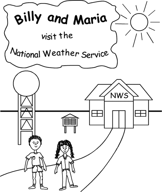 Cover drawing from Billy and Maria visit the National Weather Service