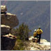 Fire monitors observing fire in Grand Canyon.