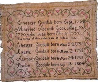 Laura Goodale's sampler