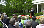 Long shot of the Rose Garden ceremony