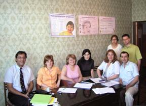 Nita Patel and Kashef Ijaz with the Armenian TB BTEP Team Members, 
              Yerevan, Armenia, June 2005.
