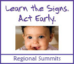 "Learn the Signs. Act Early. Regional Summits" logo