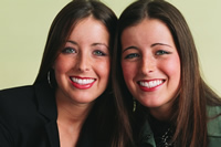 Photo of adult women twins smiling