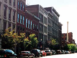 West Main Street Historic District with Louisville Slugger statue in background, Louisville, Kentucky