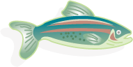 Illustration of baked fish