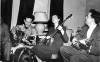 Sonny Terry, Woody Guthrie, Elizabeth Lomax, Lillie Mae Ledford, Alan Lomax play and sing folk music