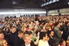More than 2,000 U.S. servicemembers and their families and Department of Defense personnel listen to President George W. Bush at Eielson Air Force Base, Alaska, Aug. 4, 2008. 