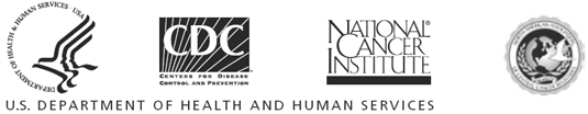 Department of Health and Human Services Logos: DHHS, CDC, NCI, NAACCR